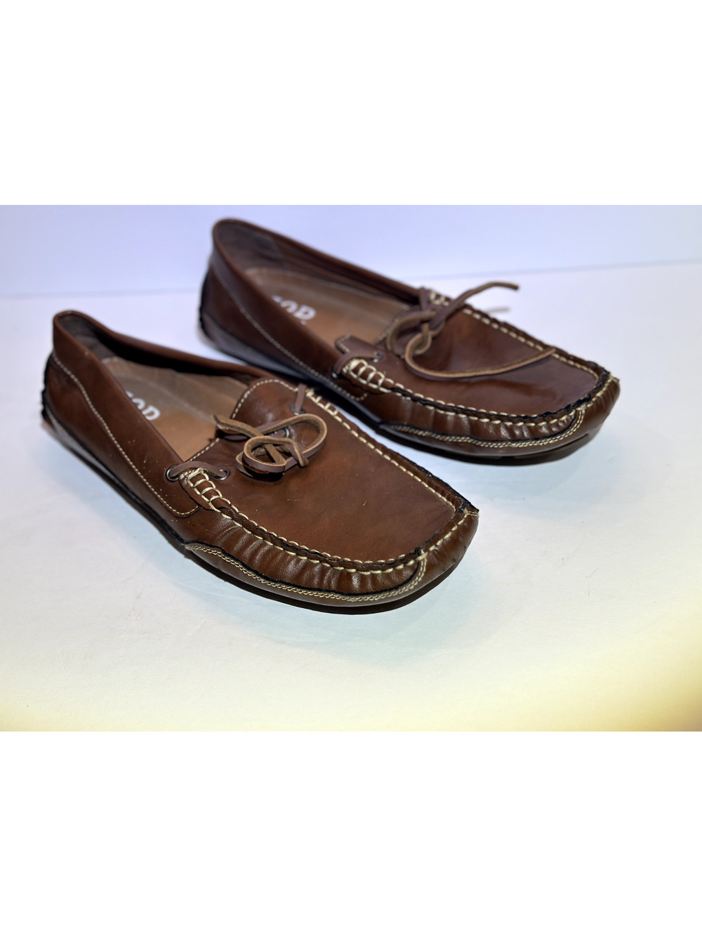 Izod Men's Slip On Casual Loafer Memory Foam Brown sz 9.5